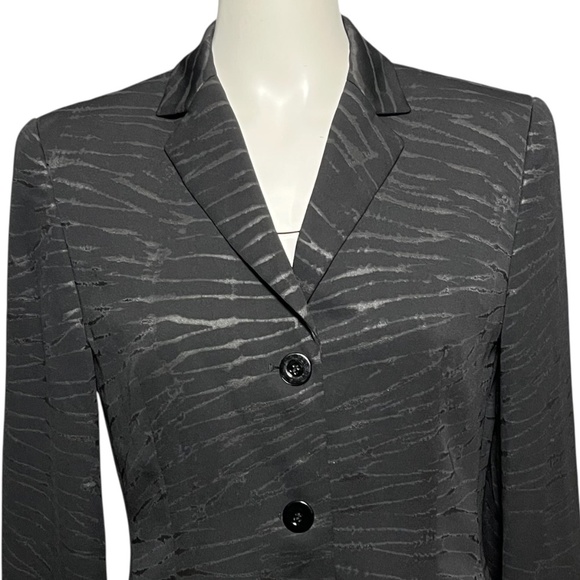 Laurel by Escada Black Blazer Jacket Geometric Pockets Women's Size 38/Medium - Picture 2 of 8